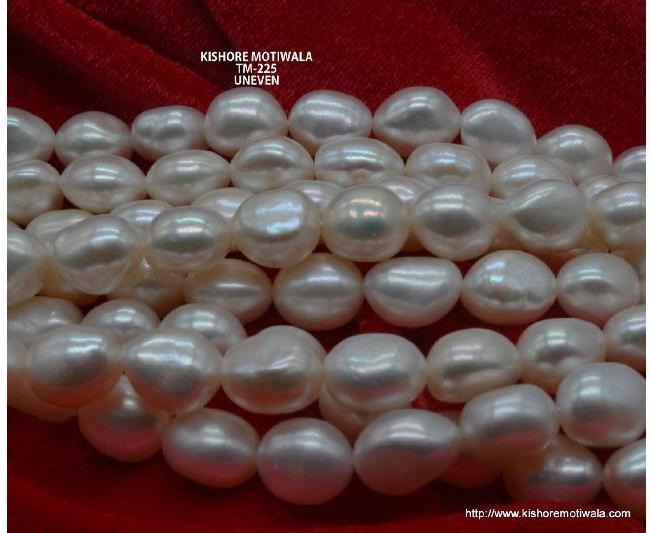 FRESHWATER TUMBLE SHAPE WHITE COLOR PEARL BEADS