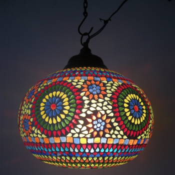 hanging Mosaic Glass Lamp