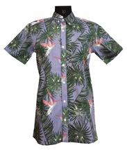 Solid Color 100% Cotton printed mens hawaiian shirt, Color : Green