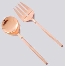 Beveled Handle Design Copper Plated Serving Set