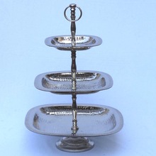 Cake Stand Square Hammered