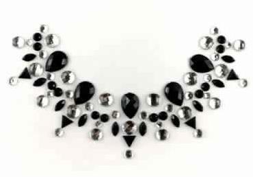 Neck Jewels 001 Black Silver, Color : Black-Silver