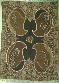 Designer, Beautiful Printed Boiled wool throw with paisley design