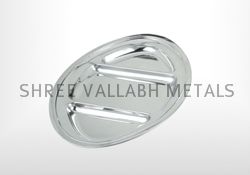3 Compartment Oval Tray