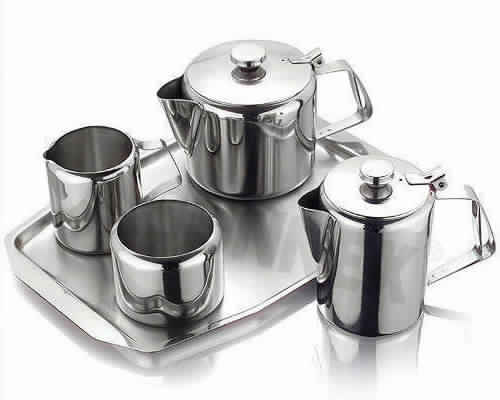 Round stainless steel coffee set, Size : Customized Size