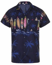 Chaitanya Garments 100% Polyester Solid Color men hawaiian beach shirts, Technics : Printed