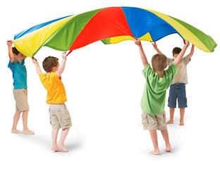 Kids Play Rainbow Parachute Toy with 6 Handles
