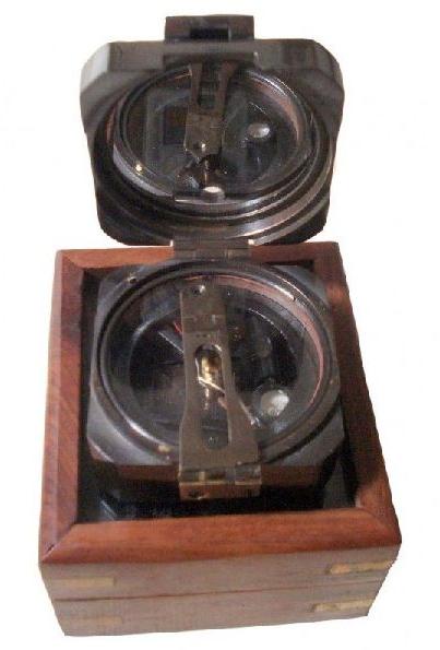 Antique Brass Military Surveying Brunton Compass