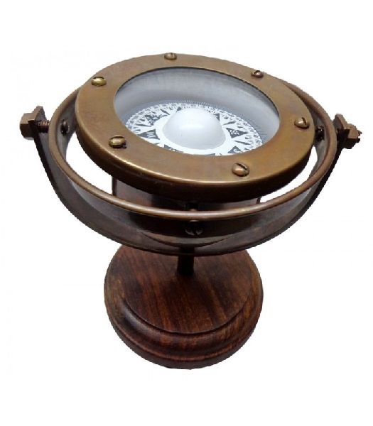Antique Brass Navigation Gimbaled Compass