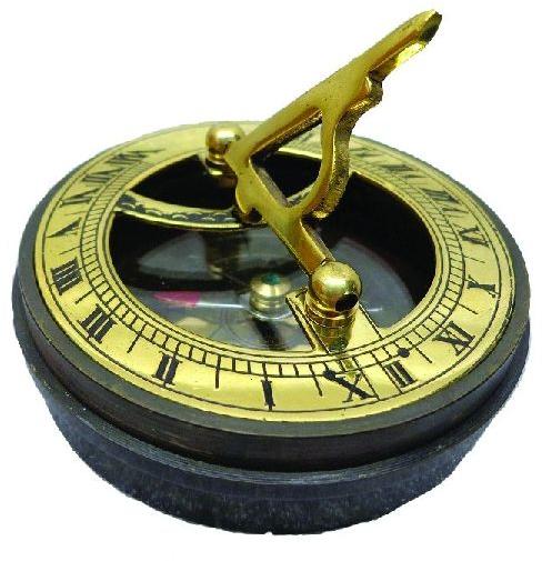 Antique Brass Sundial Pocket Compass