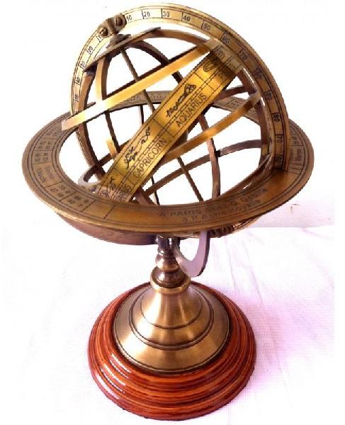 Antique Nautical Brass Armillary Globe