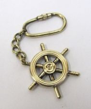 Brass Ship Wheel Key Ring