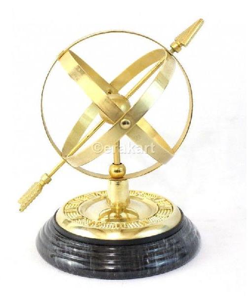 Brass Vintage Style Armillary Roman Sundial World Globe