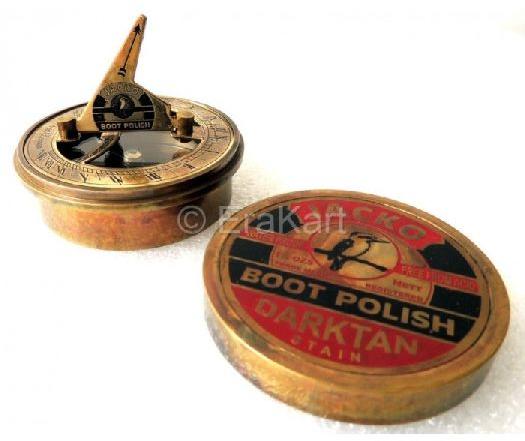 Jacko Boot Polish Brass Sundial Compass