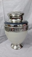 Metal classic white meena urn, for Adult
