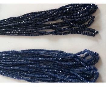 Burma Blue sapphire roundel faceted natural sapphire beads