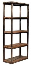 Industrial and vintage iron metal and wooden antique book case