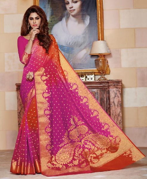 Katan Saree, Feature : Designer Blouse Material