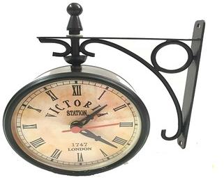 Victoria Station Double Sided Wall Clock, Display Type : Needle