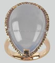 Auriana Silver gold plated moonstone ring, Occasion : Gift, Party, Wedding