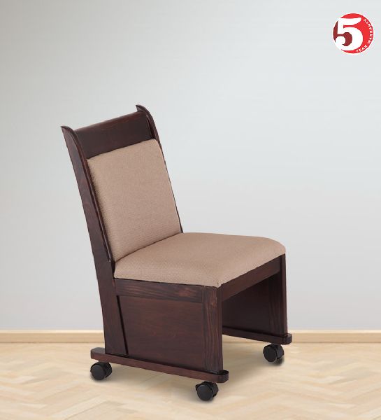 Single Wooden Chair with Wheels, Size :  450 x 540 x 760ht MM