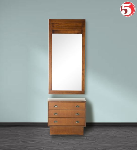Stylish Mirror With Wooden Cabinet