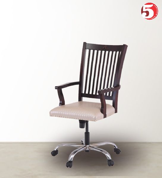 Wooden High Back Office Chair, Size : 540 x 560 x 1050ht MM