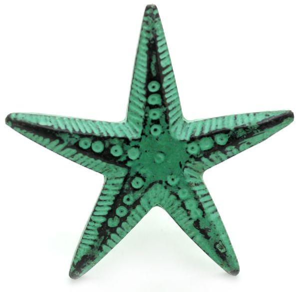 CAST IRON HANDCRAFTED LIGHT GREEN STAR FISH DESGINED KNOB