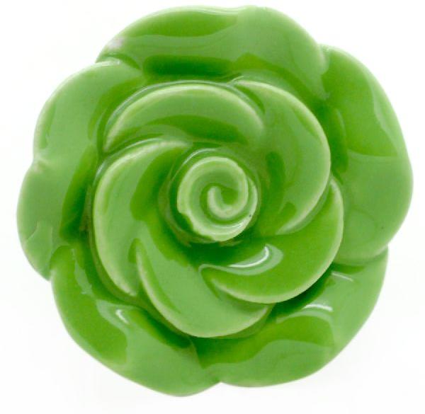 CERAMIC FLOWER KNOB HANDCRAFTED GREEN DESIGNED KNOB