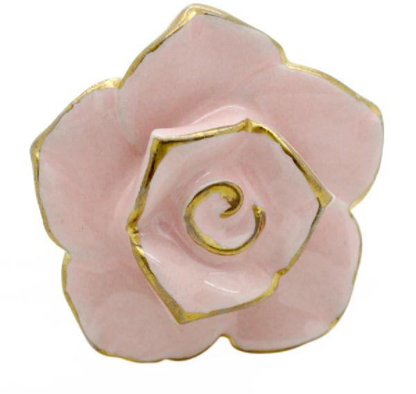 CERAMIC FLOWER KNOB HANDCRAFTED PINK