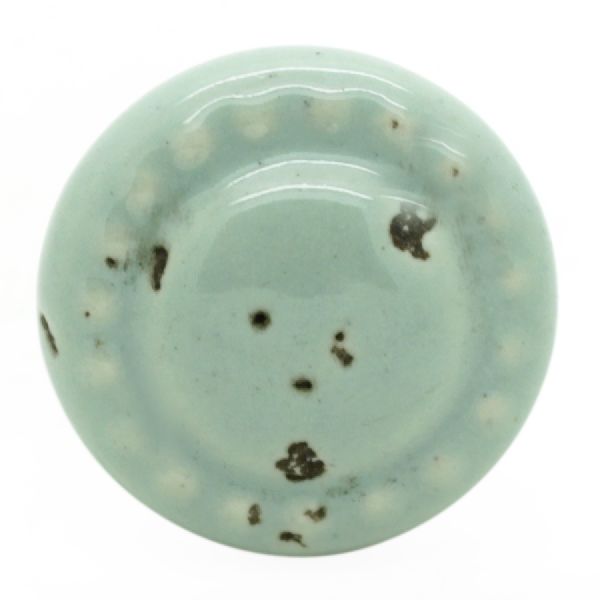 CERAMIC HANDCRAFTED PALE GREEN ANTIQUE DESIGNED KNOB