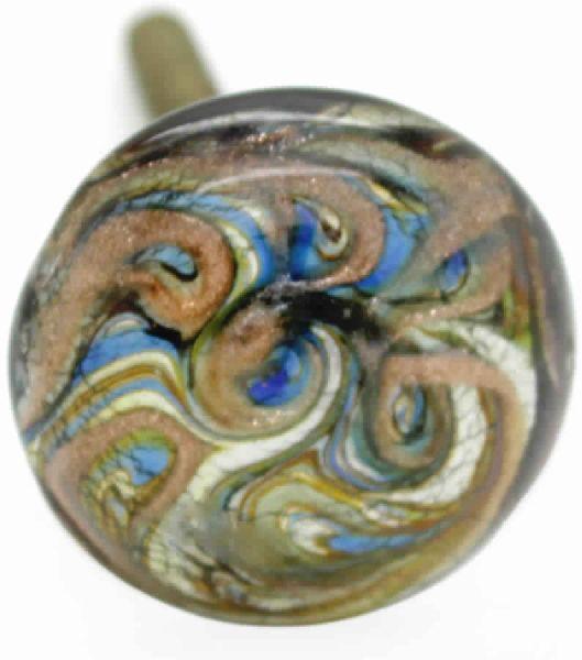 GLASS HANDCRAFTED MULTICOLOR MARBLE DESIGN KNOB