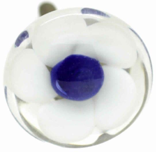GLASS HANDCRAFTED TRANSPARENT & WHITE MARBLE DESIGN KNOB