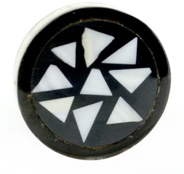 RESIN HANDCRAFTED BLACK & PEARL COLOR DESIGNED KNOB