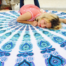 Avantika Creation Printed 100% Cotton tapestry Roundie Yoga Mat, Technics : Handmade