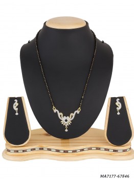 American Diamond Gold Plated Alloy Mangalsutra