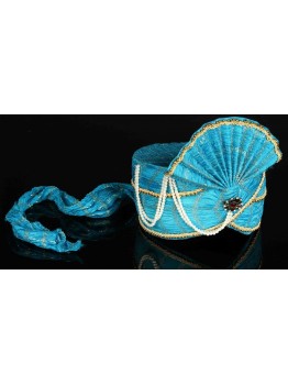 Blue Net Beads Turban