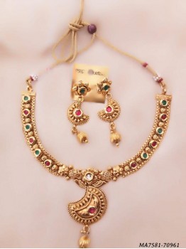 Gold Plated Stone Alloy Necklace