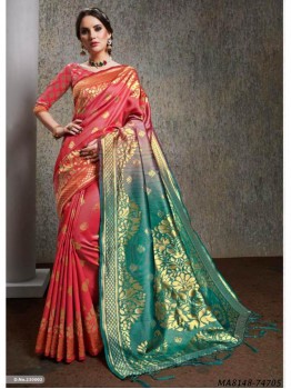 Red Silk Thread Designer Saree Saree, Occasion : Party