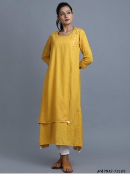 Yellow Rayon Designer Salwar Kameez
