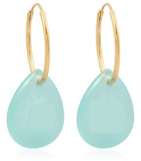 Aqua Chalcedony Gem,Gold Plated Silver Earrings, Occasion : Anniversary, Engagement, Gift, Party, Wedding
