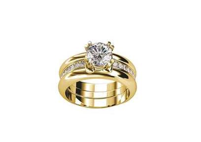 Surface Polish Bridal Set Ring