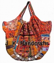 AmazingForever Cotton Fabric Vintage Sari Beaded Handbags, Gender : Unisex