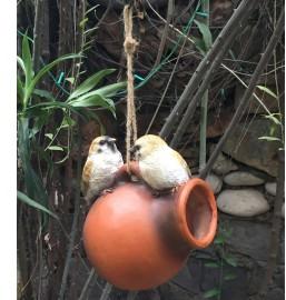 Hanging pot bird house