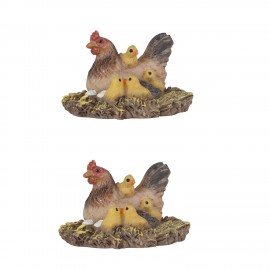 Miniature fairy garden Hen and chicks, Size : Small
