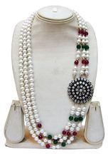 silver beaded jewelries necklace
