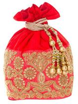 Vikram Exports Cotton Potli Bags, Gift Bag, Color : Multi