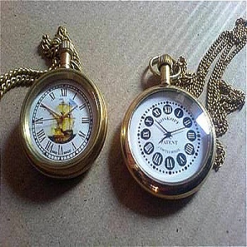 Nautical brass collectible pocket chain watch