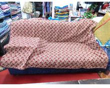 Vintage silk sari quilted sofa blanket
