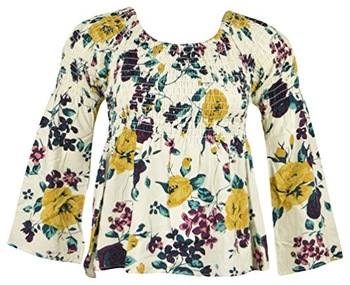 Bell Sleeved Printed Casual Gitex Floral Thursday Top